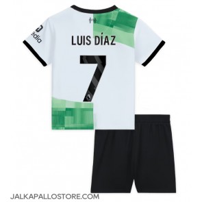 Liverpool Luis Diaz #7 Vieraspaita Lapsille 2023-24 Lyhythihainen (+ shortsit)
